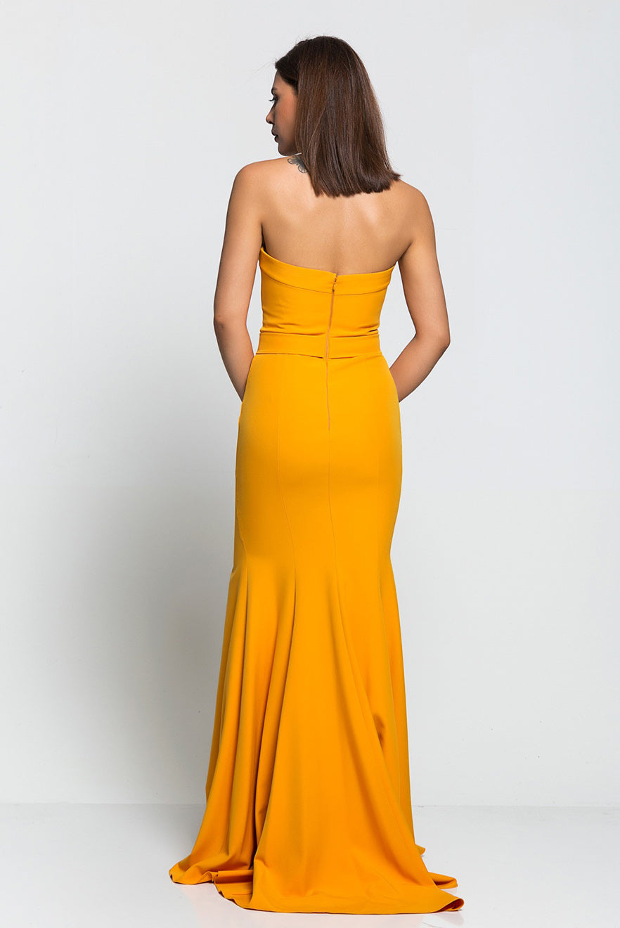 Strapless Mermaid Crepe Maxi Dress - Mystic Evenings | Evening and Prom Dresses