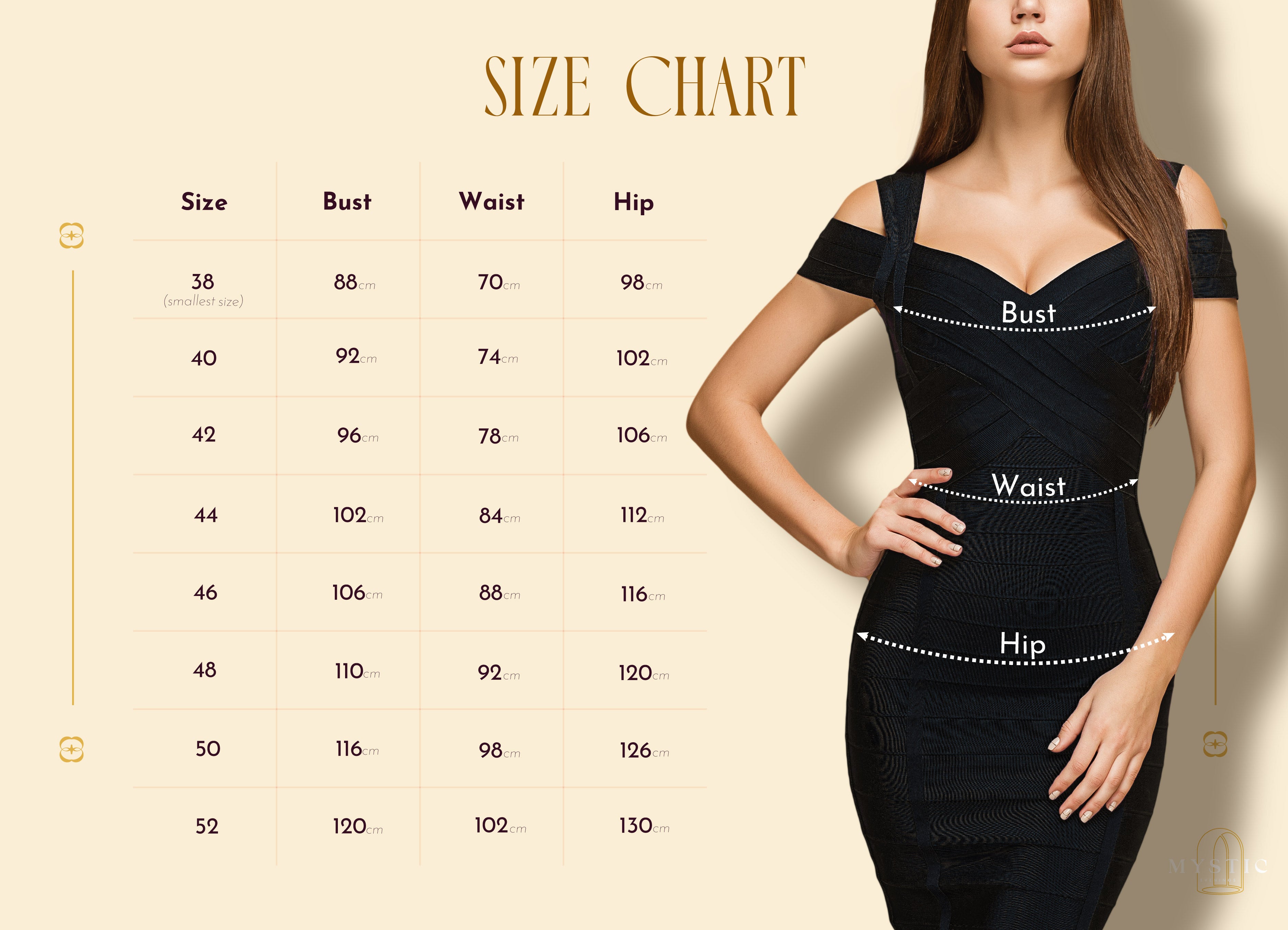 Size Chart - Evie Young Bridal