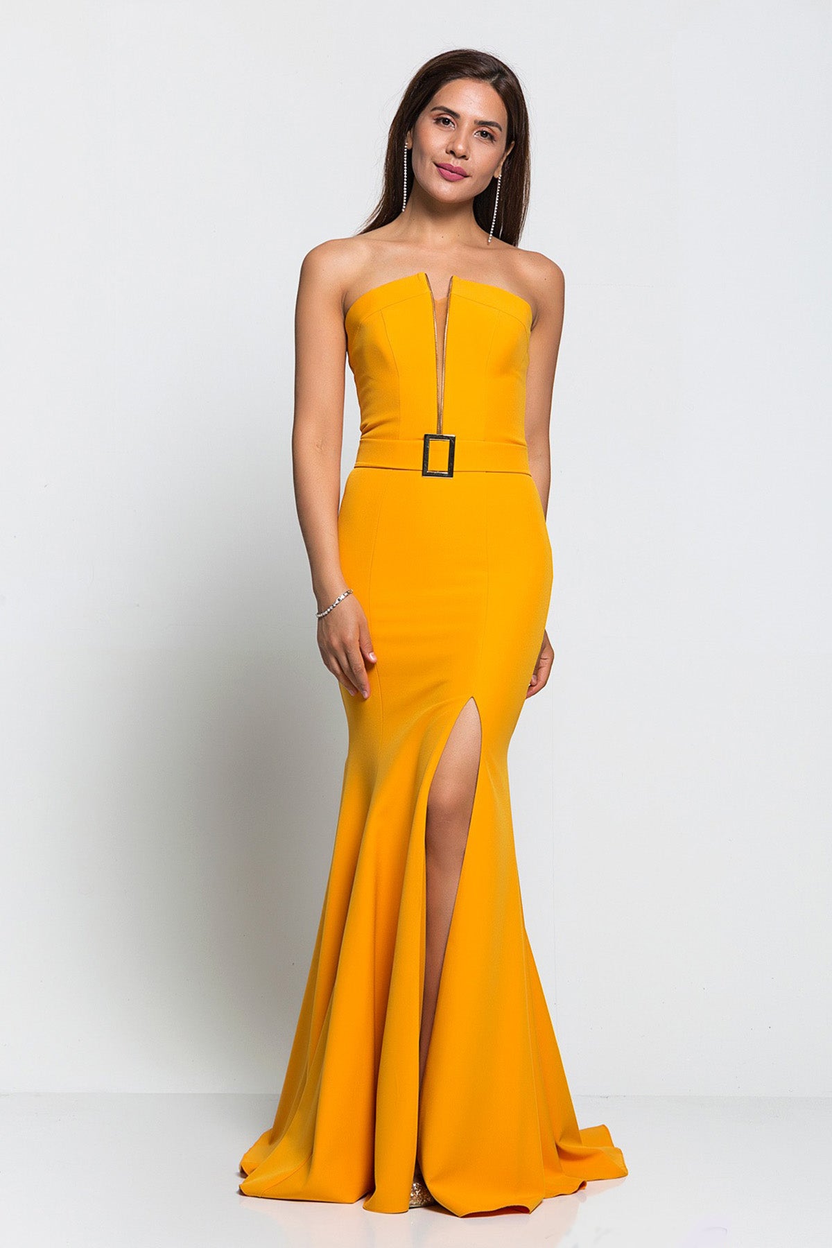 Strapless Mermaid Crepe Maxi Dress - Mystic Evenings | Evening and Prom Dresses
