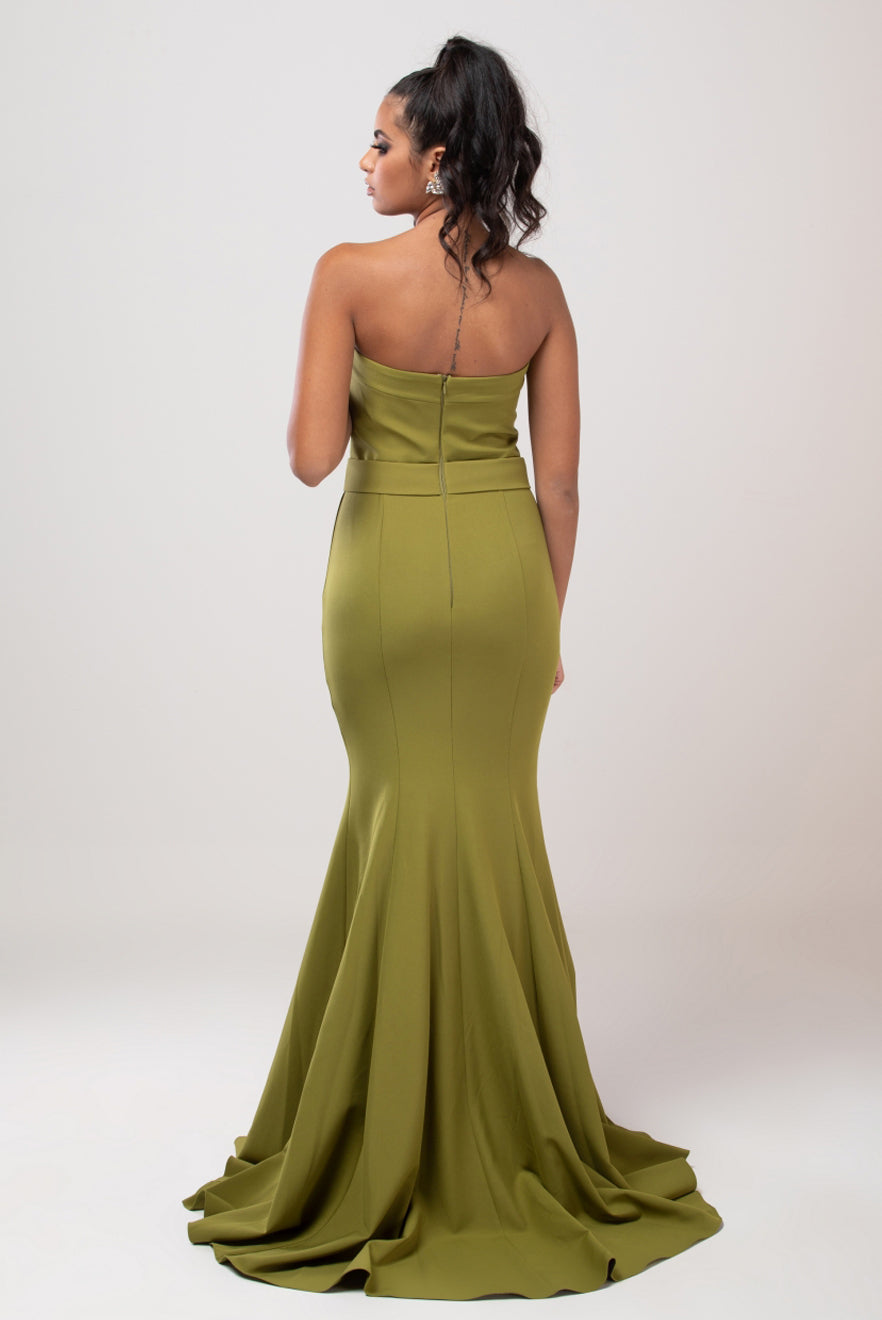 Strapless Mermaid Crepe Maxi Dress - Mystic Evenings | Evening and Prom Dresses
